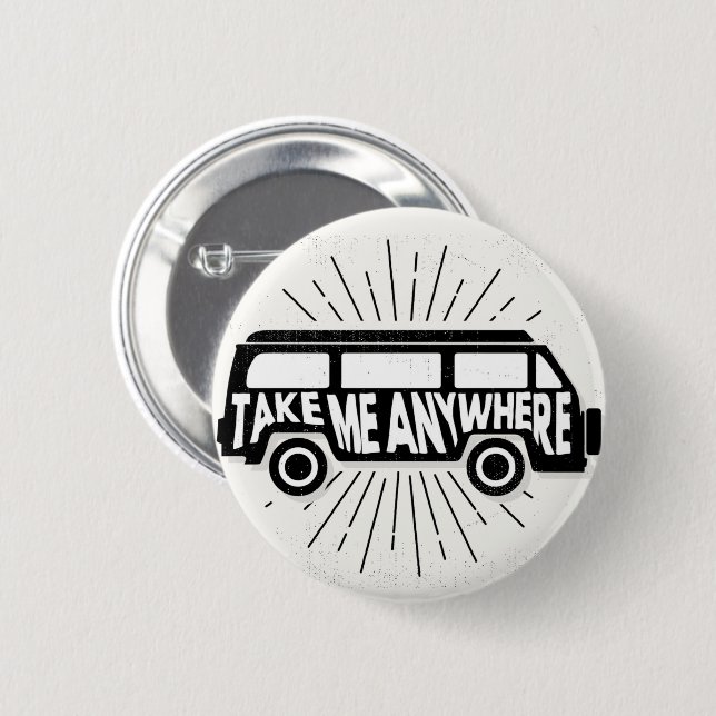 Badge Rond 5 Cm Vecteur de devis d'aventure Me Anywhere (Devant & derrière)
