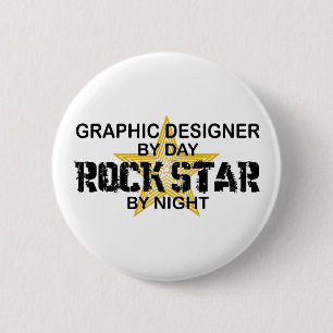 Badge Rond 5 Cm Vedette du rock de concepteur