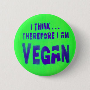 Badge Rond 5 Cm Vegan Love Animaux Manger Plante