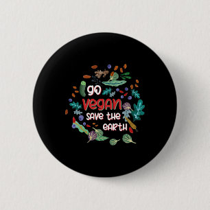 Badge Rond 5 Cm Vegan Sauvez La Terre