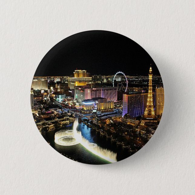 Badge Rond 5 Cm Vegas Skyline (Devant)
