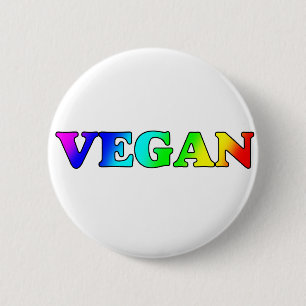 Badge Rond 5 Cm Végétalien d'arc-en-ciel