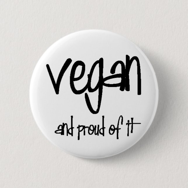 Badge Rond 5 Cm végétalien et fier (Devant)