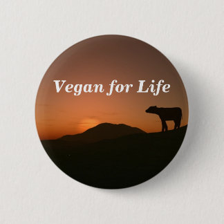 Badge Rond 5 Cm Végétalien pendant la vie