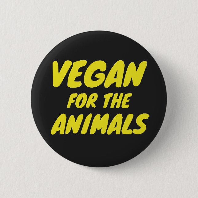 Badge Rond 5 Cm Végétalien pour l'insigne d'animaux (Devant)
