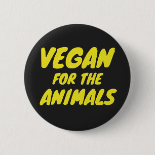 Badge Rond 5 Cm Végétalien pour l'insigne d'animaux