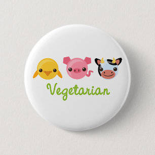 Badge Rond 5 Cm Végétarien