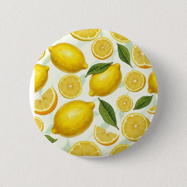 Badge Rond 5 Cm Veggie citron (Devant)