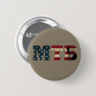 Badge Rond 5 Cm Vélo de Montagne Drapeau Américain Vintage Patriot