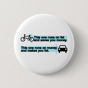 Badge Rond 5 Cm Vélo drôle contre la voiture