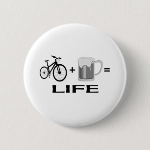 Badge Rond 5 Cm Vélos et bière !