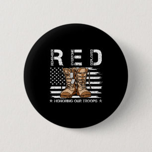 Badge Rond 5 Cm Vendredi rouge honorant les troupes se souvenir de