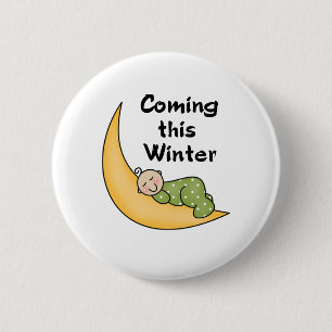 Badge Rond 5 Cm Venez cet hiver