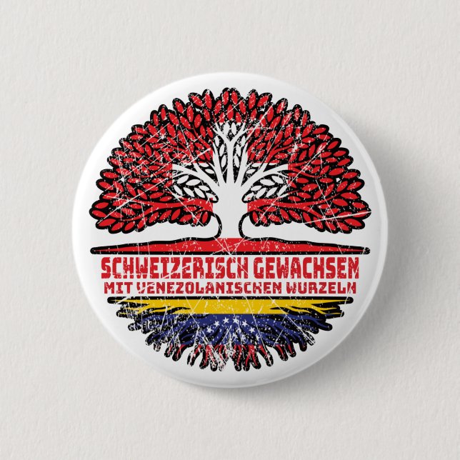 Badge Rond 5 Cm Venezuela Arbre suisse vénézuélien (Devant)