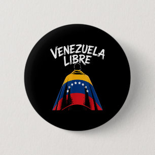 Badge Rond 5 Cm Venezuela Libre 2026 Drapeau Vénézuéla