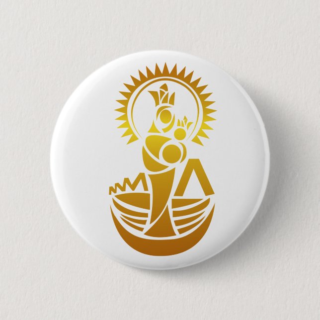 Badge Rond 5 Cm Venezuela Maracaibo Virgen Chinita Chiquinquira (Devant)