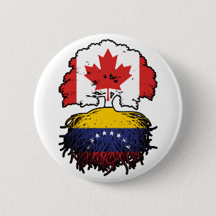 Badge Rond 5 Cm Venezuela Venezuela Canada vénézuélien racines d'a