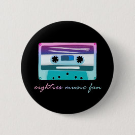 Badge Rond 5 Cm Ventilateur de musique des années 80