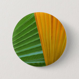 Badge Rond 5 Cm Ventilateur vert et jaune Feuilles