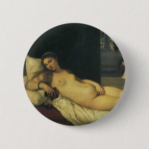Badge Rond 5 Cm Vénus d'Urbino par Titien, Art Renaissance