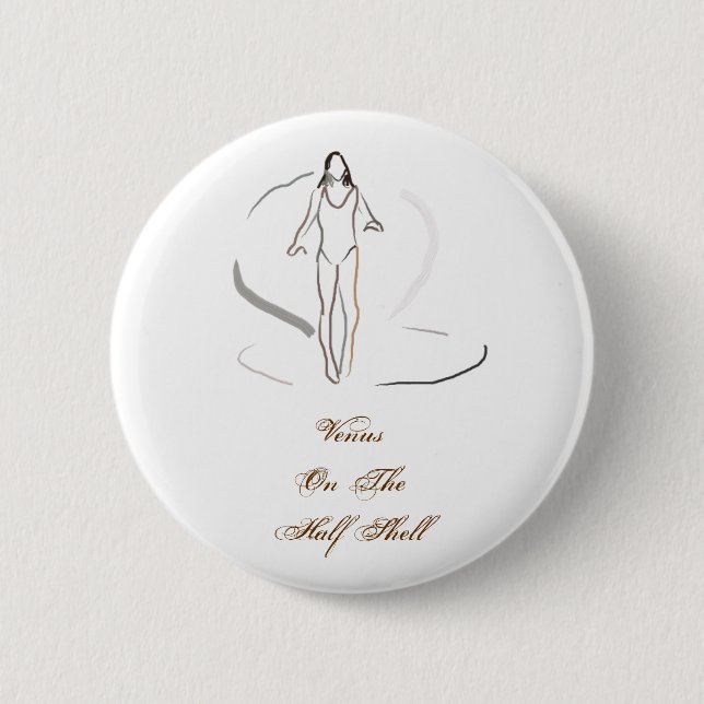 Badge Rond 5 Cm Vénus sur demi de Shell (Devant)