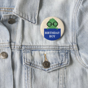 Badge Rond 5 Cm Ver bibliophile Garçon anniversaire personnalisé
