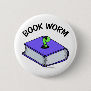 Badge Rond 5 Cm Ver de livre