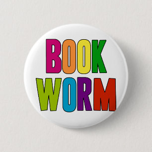Badge Rond 5 Cm Ver de livre