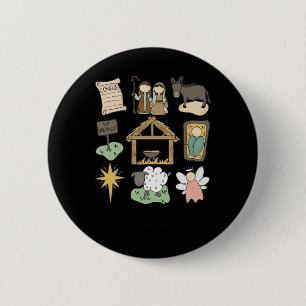 Badge Rond 5 Cm Véritable histoire Luke Jesus Nativité Religieux c