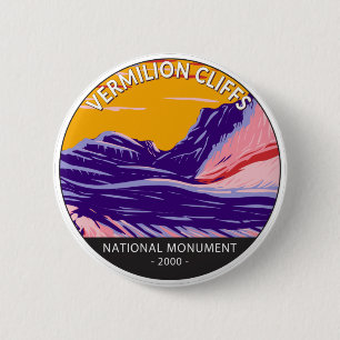 Badge Rond 5 Cm Vermilion Cliffs Monument National Poche blanche