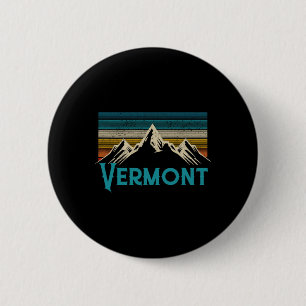Badge Rond 5 Cm Vermont Montagnes Vintages Randonnée rétro Souveni