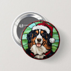 Badge Rond 5 Cm Verre de Noël au Mont Bernese