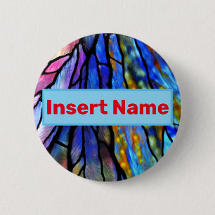 Badge Rond 5 Cm Verre, Tiffany - Style,