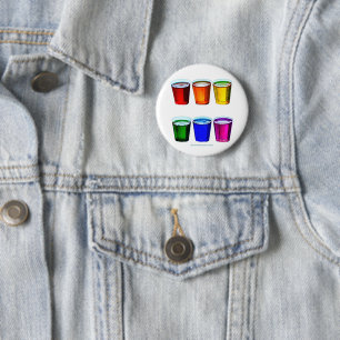 Badge Rond 5 Cm Verres à shot de SlipperyJoe's six tasses disposée