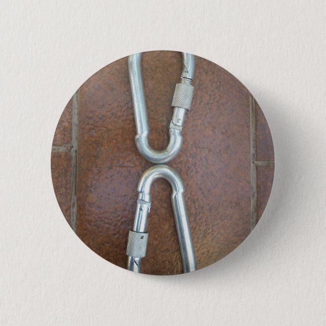 Badge Rond 5 Cm Verrouillage : Conception de serrure de carabiner  (Devant)