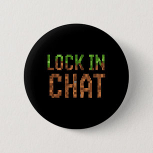 Badge Rond 5 Cm Verrouiller dans le chat - Rétro jeu vidéo Pixel A