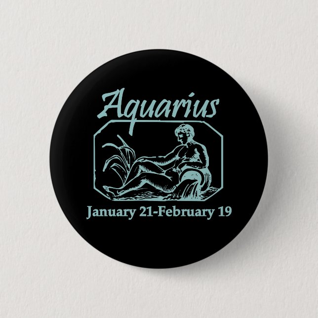 Badge Rond 5 Cm Verseau Teal (Devant)