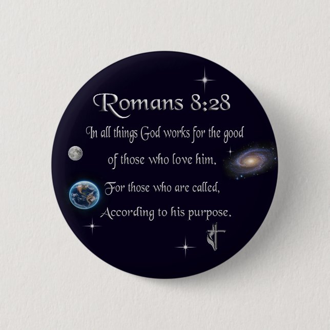 Badge Rond 5 Cm verset de la Bible (Devant)