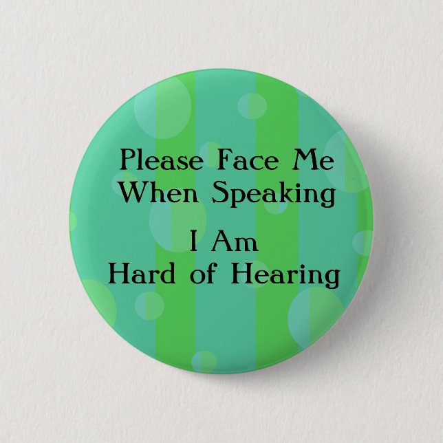 Badge Rond 5 Cm Vert bleu dur de bouton d'audition (Devant)