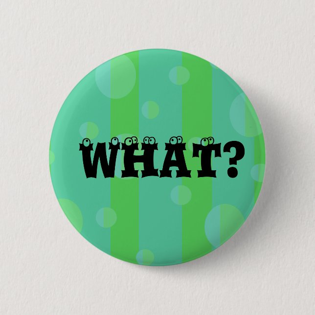 Badge Rond 5 Cm Vert bleu quel bouton (Devant)