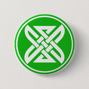 Badge Rond 5 Cm Vert celtique du noeud 1