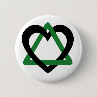 Badge Rond 5 Cm Vert de noir de triangle d'adoption