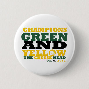 Badge Rond 5 Cm Vert et jaune (tête de fromage)
