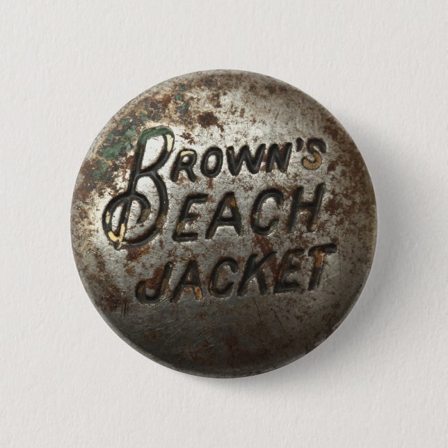 Badge Rond 5 Cm Veste de la plage de Brown (Devant)