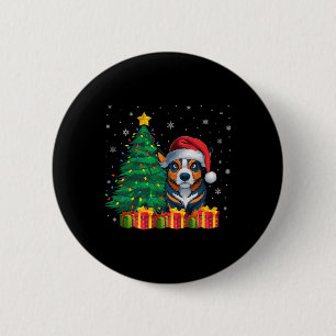 Badge Rond 5 Cm Vétail australien moche Santa Hat lumières de Noël