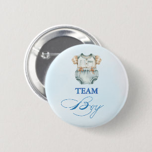 Badge Rond 5 Cm Vêtements Bébé Rétro Bleu Équipe Garçon Baby Showe