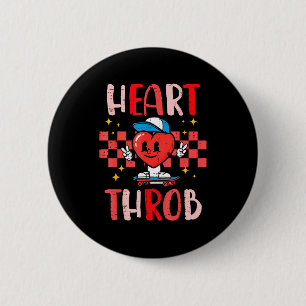 Badge Rond 5 Cm Vêtements de Saint-Valentin Cœur Qui Bat Planche à