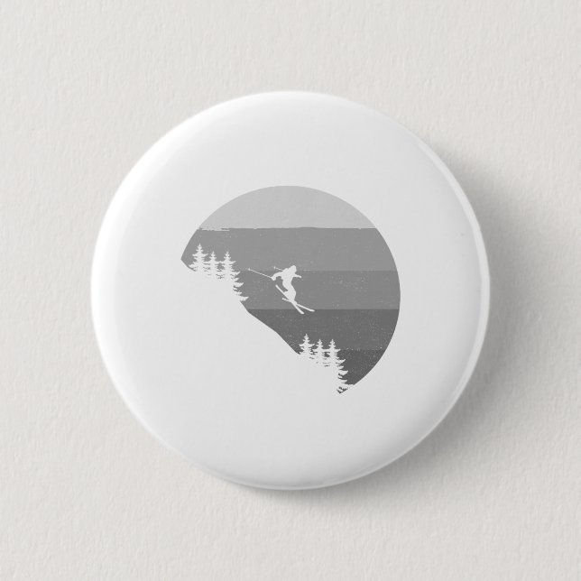 Badge Rond 5 Cm Vêtements de ski - Ski Skier Ski (Devant)