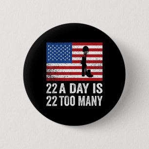Badge Rond 5 Cm Vétéran 22 Day Suicide Awareness