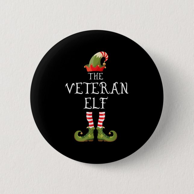 Badge Rond 5 Cm Veteran Elf Family Matching Group Christmas Us Arm (Devant)